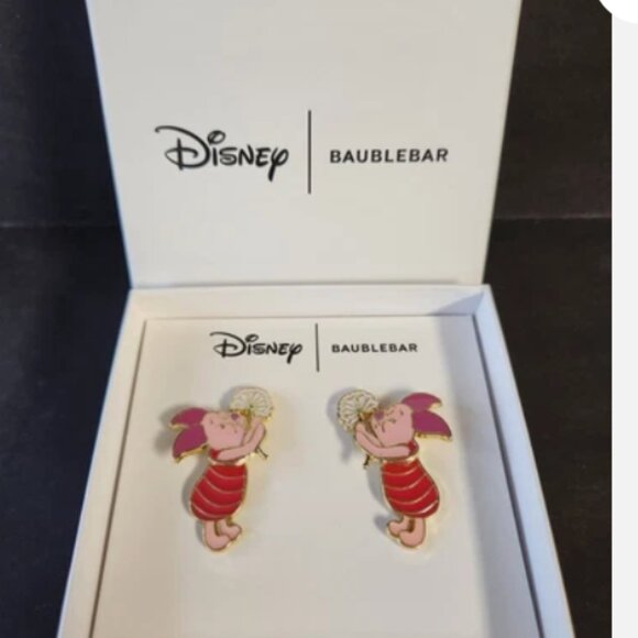 Disney Baublebar Piglet Dandelion Enamel Earrings New in Box - Picture 2 of 4